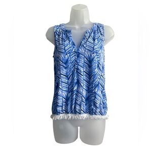 Lilly Pulitzer Lapis Blue Costa Kipper Top Size Small